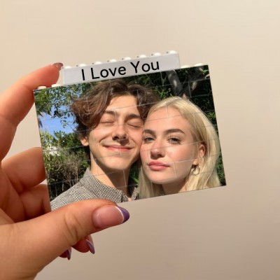 Personalised Photo Block Puzzle Building Brick Anniversary Valentine's Day Gift Ideas