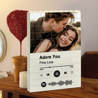 Personalised Music Photo Puzzle Block For Soulmate Valentine's Day Anniversary Gift Ideas