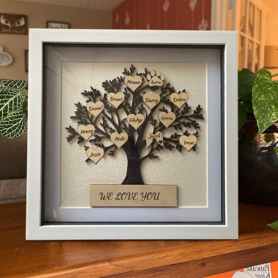 Custom Family Tree Frame With Names Home Decor Christmas Gift For Mum Grandma