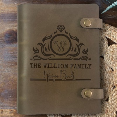 Personalised Family Heirloom Leather Recipe Cook Book For Mom Grandma Christmas Anniversary Gift Ideas