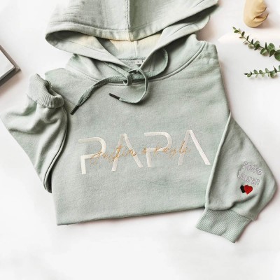 Custom Embroidered Dad Sweatshirt Hoodie with Kids Names For Father's Day Gift Ideas