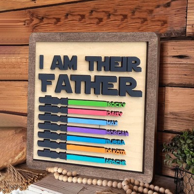 I Am Their Father Sign Personalised Kids Name Frame For Dad Father's Day