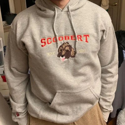 Personalised Embroidered Cat Dog Photo Sweatshirt Hoodie For Pet Lover Keepsake Gifts