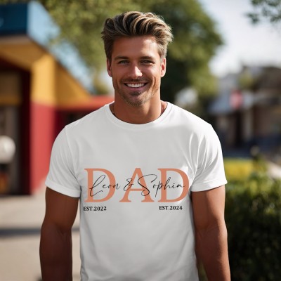 Personalised DAD Shirt Sweatshirt Hoodie with Custom Names For Father's Day Gifts