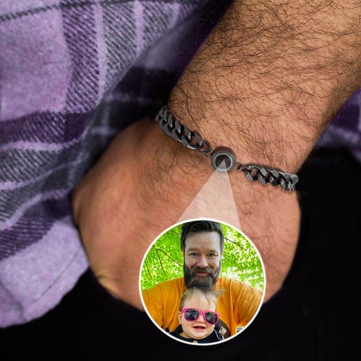 Personalised Photo Projection Bracelet Gift Ideas For Dad Father's Day