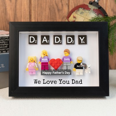 Personalised Tiny Figure With Frame and Brick For Dad Father's Day Gift Ideas