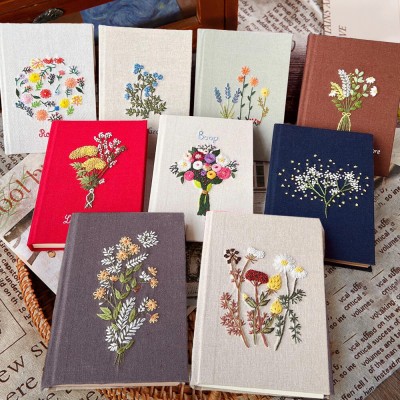 Custom Journal Embroidered Floral Notebook Keepsake Gift