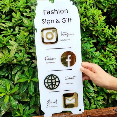 Personalised Large Wall Mounted Business Social Media Sign