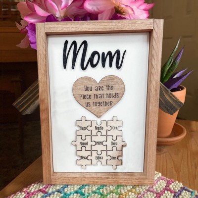 Personalised Mum Puzzle Name Sign Gift From Kids You Are The Piece That Holds Us Together Home Wall Decor For Mother's Day