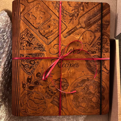 Custom Family Wooden Recipe Book For Mum Grandma Christmas Day Gift Ideas