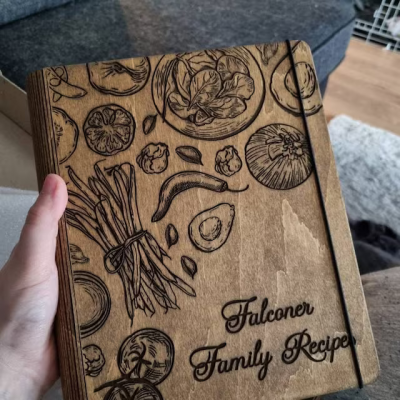 Custom Family Wooden Recipe Book For Mum Grandma Christmas Day Gift Ideas