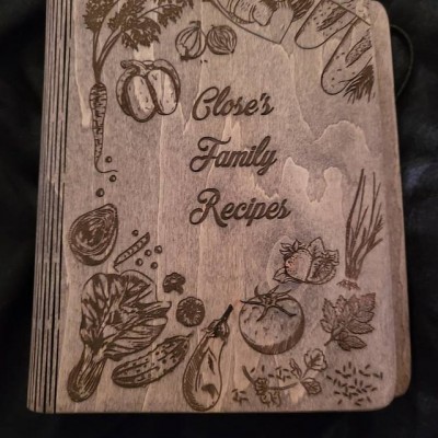 Custom Family Wood Recipe Book For Mum Grandma Christmas Day Gift Ideas