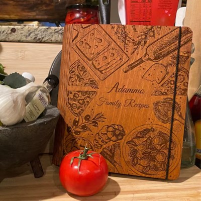 Custom Family Wood Recipe Book For Mum Grandma Christmas Day Gift Ideas