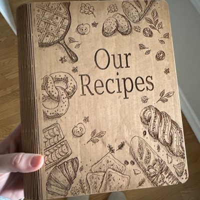 Personalised Family Wooden Recipe Book For Mum Grandma Christmas Day Gift Ideas