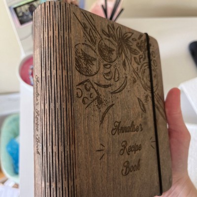 Personalised Family Wooden Recipe Book For Mum Grandma Christmas Day Gift Ideas
