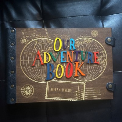 Our Adventure Book Personalised Wood Travel Photo Album For Valentine's Day Anniversary Gift Ideas