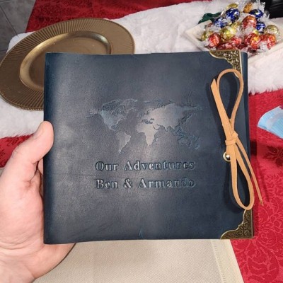 Our Adventure Book Personalised Leather Travel Photo Album For Valentine's Day Anniversary Gift Ideas