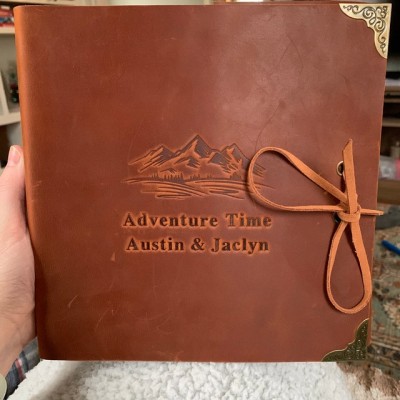 Our Adventure Book Personalised Leather Travel Photo Album For Valentine's Day Anniversary Gift Ideas