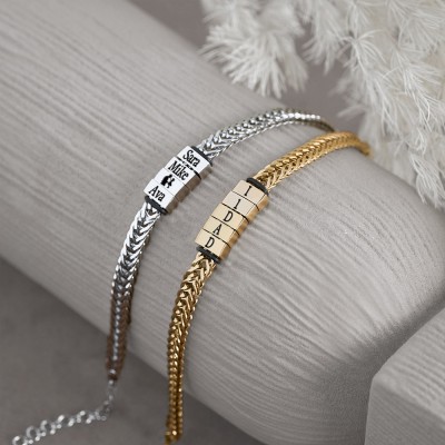 Personalised Men's Bracelet With Custom Beads Gift For Dad Father's Day Gifts