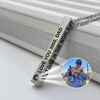 Personalised Photo Projection Necklace For Him Her Valentine's Day