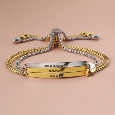 Personalised Mama Bear Bracelet Cuff For Mum Grandma
