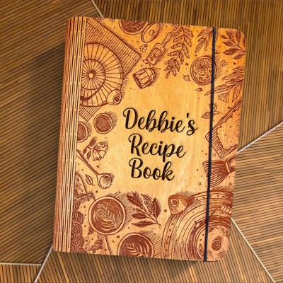 Custom Family Wood Recipe Book For Christmas Day Gift Ideas