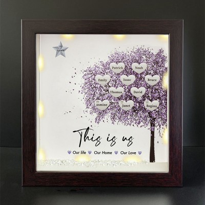 This is Our Life Personalized Family Tree Name Red Oak Frame Home Decor For Mother's Day Christmas