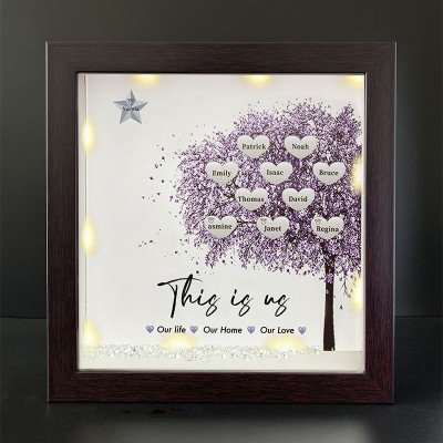 This is Our Life Personalised Family Tree Name Red Oak Frame Home Decor For Mother's Day Christmas