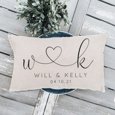 Personalised Established Date Couples Name Pillow Housewarming Anniversary Valentine's Day Gift