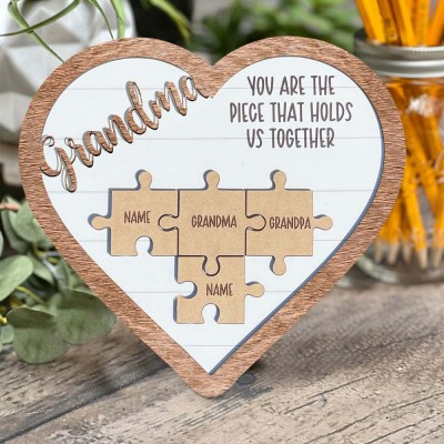 Personalised Mum Puzzles Name Sign From Kids Gift You Are The Piece That Holds Us Together Home Wall Decor For Mother's Day