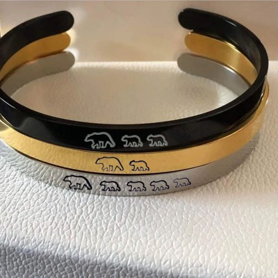 Personalised Mama Bear Bracelet Cuff For Mum Grandma