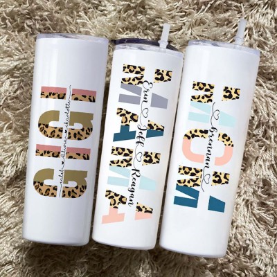 Personalised Mum Tumbler With Kids Name For Mother's Day