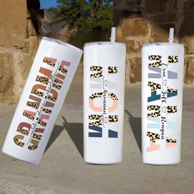 Personalised Mum Tumbler With Kids Name For Mother's Day