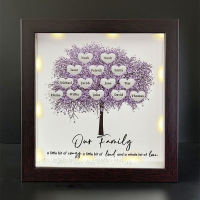 Personalised Family Tree Name Red Oak Frame Home Decor For Mother's Day Christmas