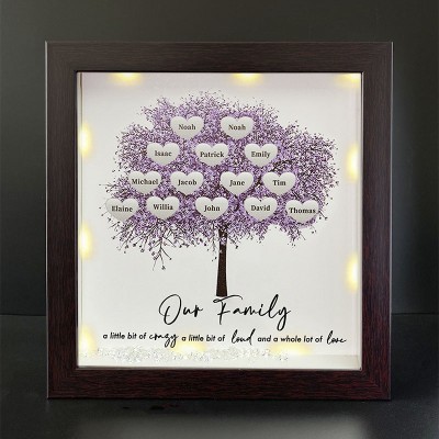 Personalized Family Tree Name Red Oak Frame Home Decor For Mother's Day Christmas