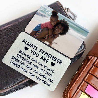 Personalised Metal Wallet Photo Card Love Note Anniversary Gift For Loved