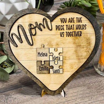 Personalized Mom Puzzles Name Sign From Kids Gift You Are The Piece That Holds Us Together Home Wall Decor For Mother's Day