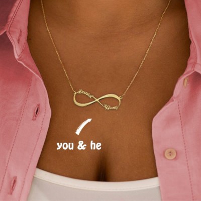 Personalised Infinity Couple Name Necklace Gifts For Her