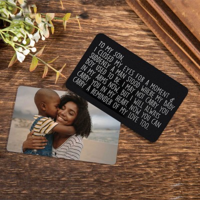 Personalised Metal Wallet Photo Card Love Note Anniversary Gift For Mum