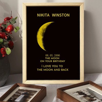 Custom Moon Phase Photo Wood Sign Warm Gift For Mother's Day