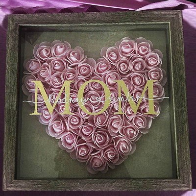 Personalised Mum Flower Shadow Box With Name For Mother's Day