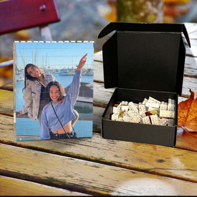 Personalised Photo Block Puzzle Building Brick Gift For Friend Sister