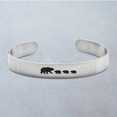 Personalised Mama Bear Bracelet Cuff For Mum Grandma