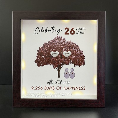 Personalized Family Tree Name Red Oak Frame Home Decor Celebrating Day Anniversary