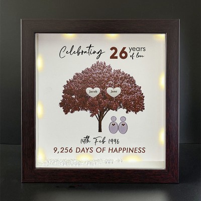 Personalised Family Tree Name Red Oak Frame Home Decor Celebrating Day Anniversary