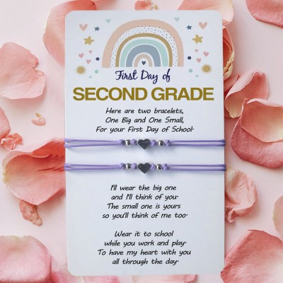 First Day of 2nd Grade Back to School Bracelets For Mummy Daughter Son