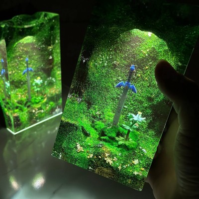 Sword Flower Resin Wood Lamp Handmade Gifts For Christmas Winter Gifts