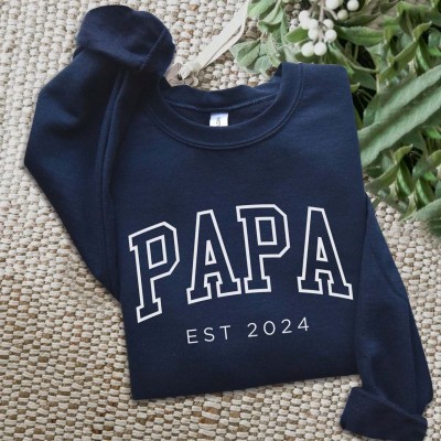Custom Papa Sweatshirt Hoodie with Kids Names For Father's Day Gift Ideas