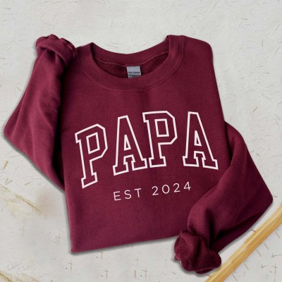 Custom Papa Sweatshirt Hoodie with Kids Names For Father's Day Gift Ideas