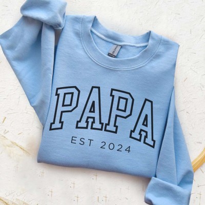 Custom Papa Sweatshirt Hoodie with Kids Names For Father's Day Gift Ideas